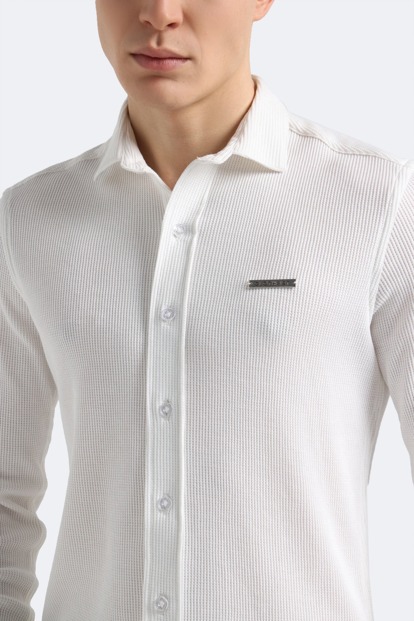 Pearl White Textured Shirt