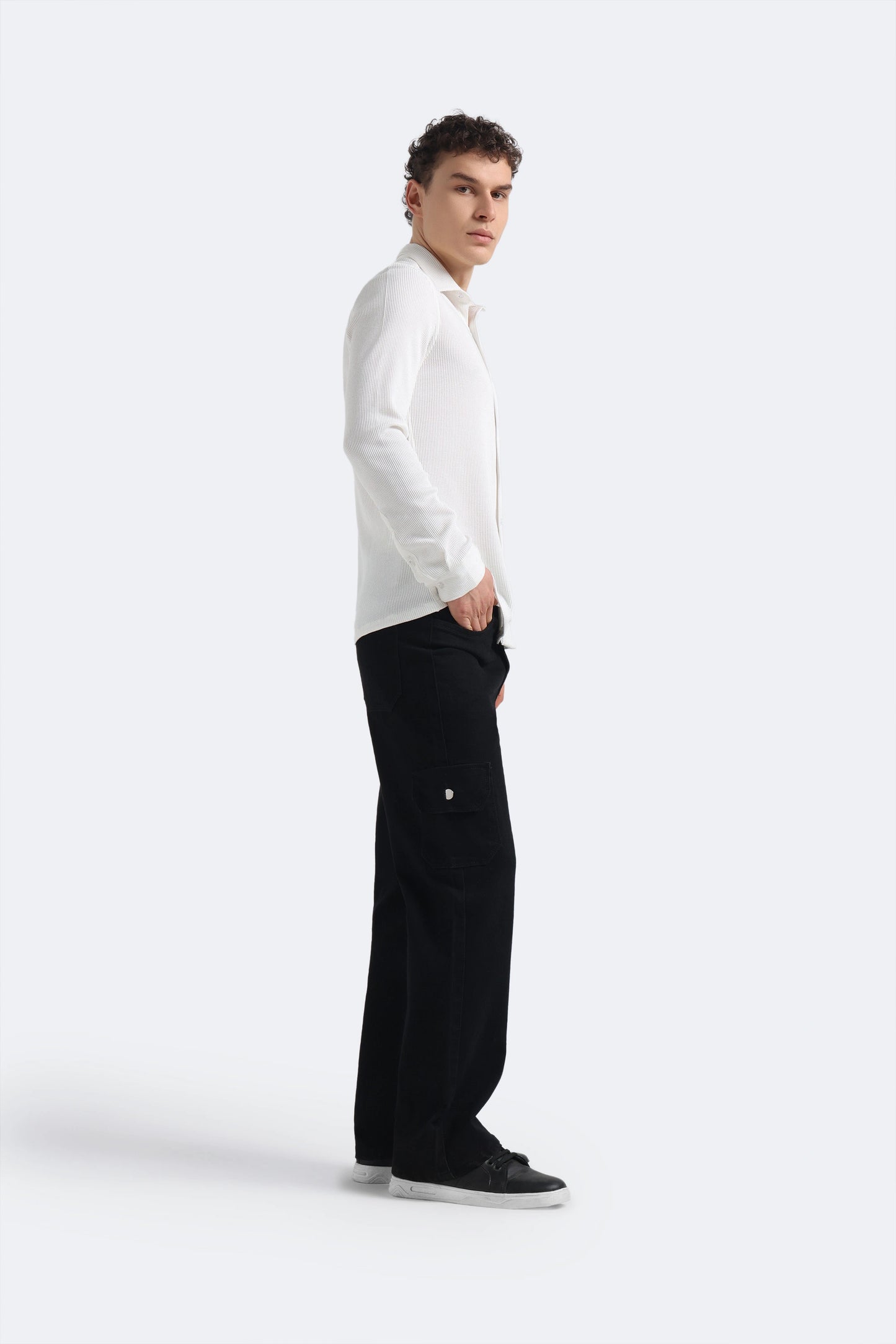 Pearl White Textured Shirt