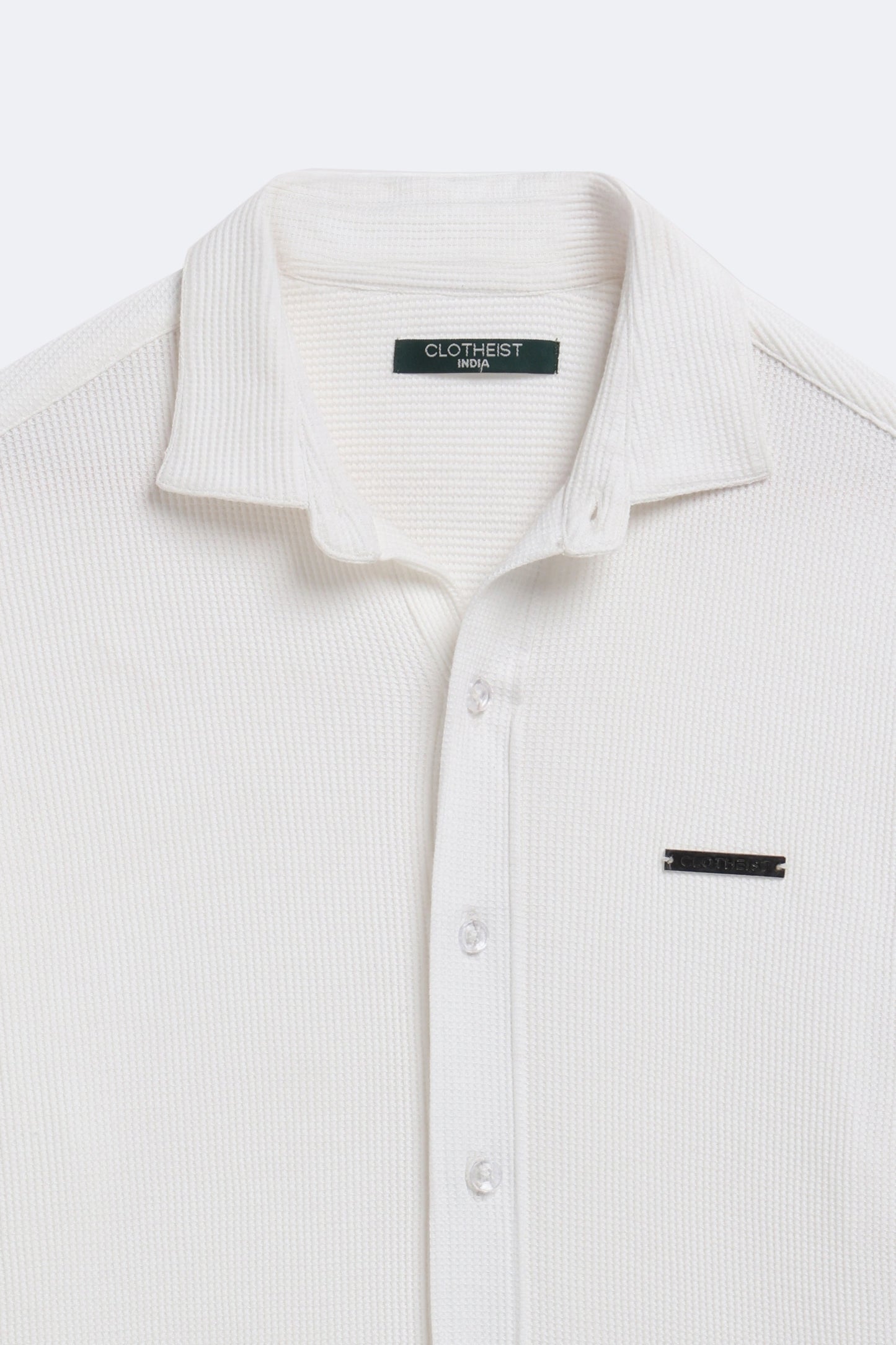 Pearl White Textured Shirt