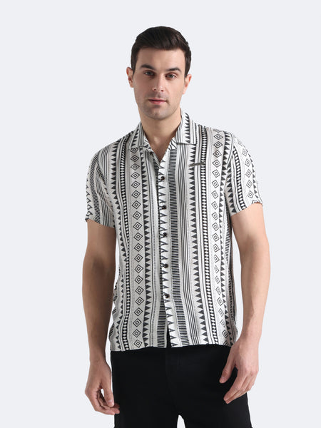 Geo-Sharp Print Shirt