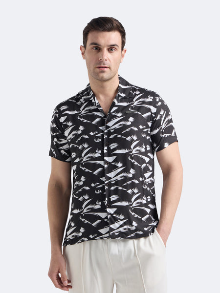 Black Abstract Print Shirt