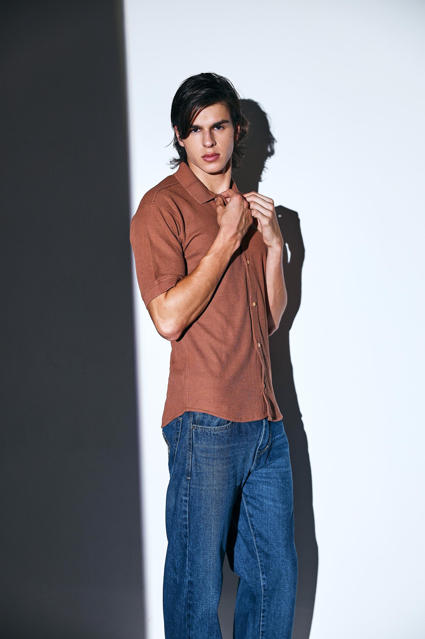 Waffle Armor Textured Shirt for men online