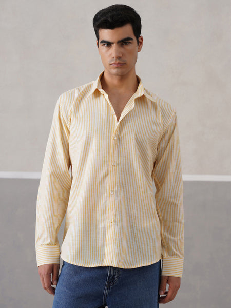 Yellow Striped Linen shirt (PRE-ORDER)