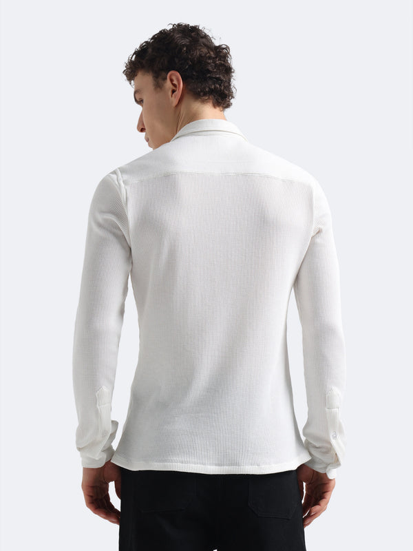 Pearl White Textured Shirt