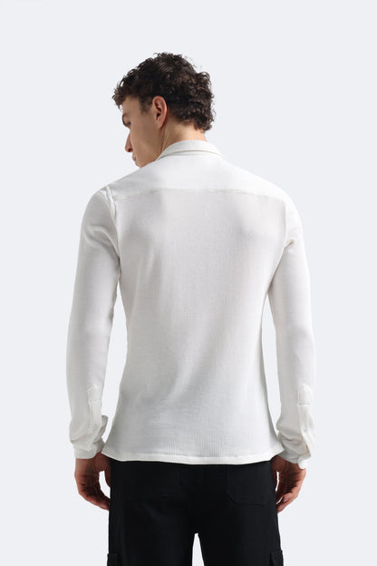 Pearl White Textured Shirt