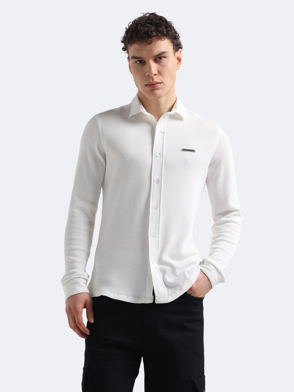 Pearl White Textured Shirt