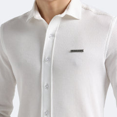 Pearl White Textured Shirt