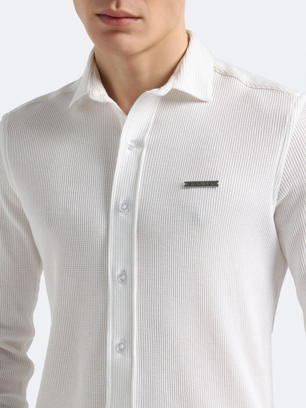 Pearl White Textured Shirt