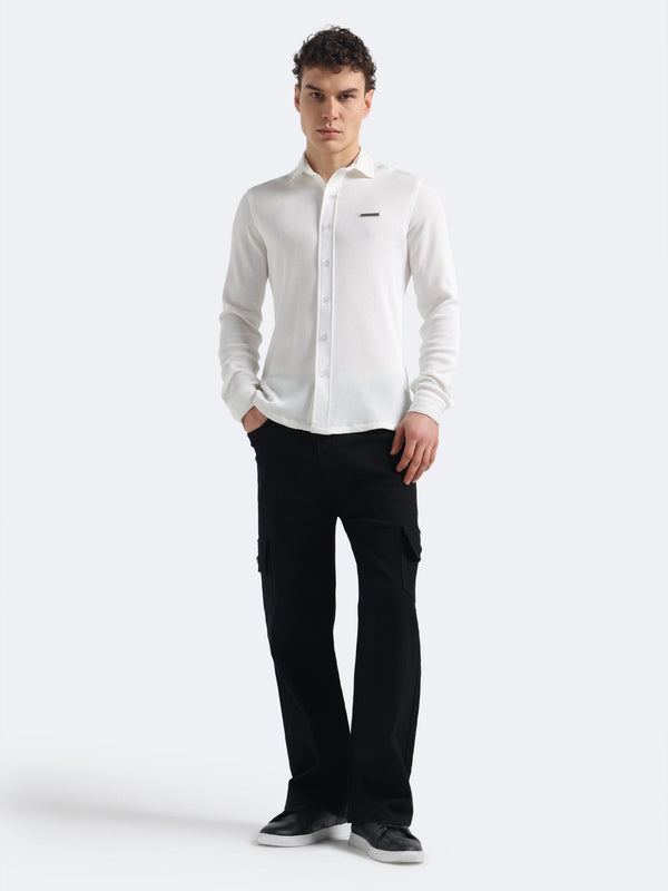 Pearl White Textured Shirt