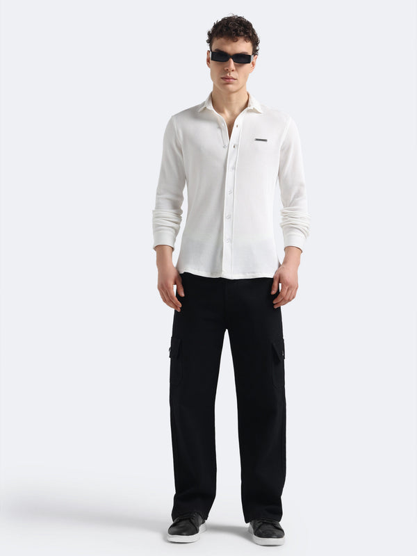 Pearl White Textured Shirt