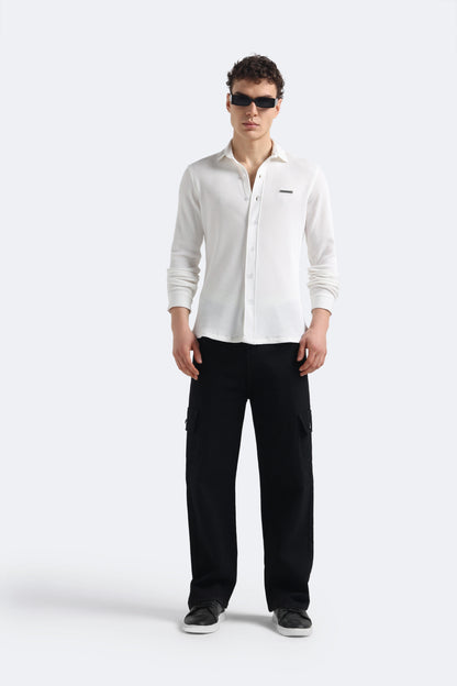 Pearl White Textured Shirt
