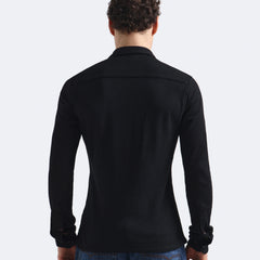 Black Waffleluxe Textured Shirt