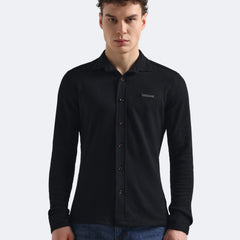 Black Waffleluxe Textured Shirt