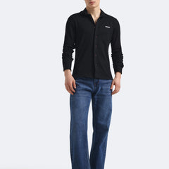 Black Waffleluxe Textured Shirt