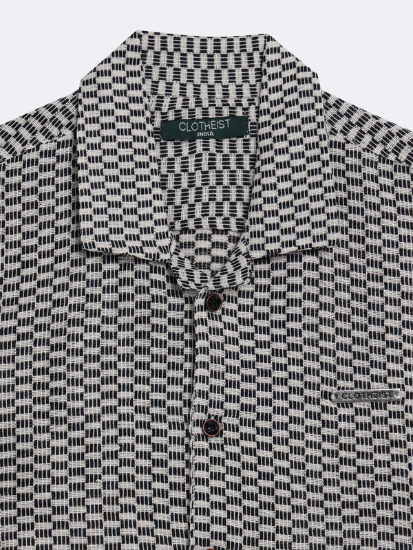 Grid Weave Crochet Shirt