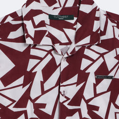 Crimson Geo Print Shirt