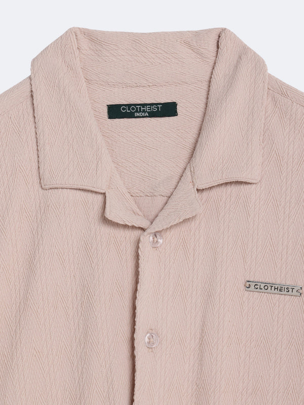 Ivory Chevron Textured Shirt