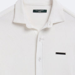 Pearl White Textured Shirt