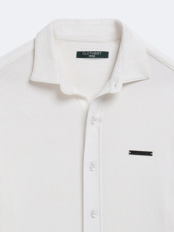 Pearl White Textured Shirt