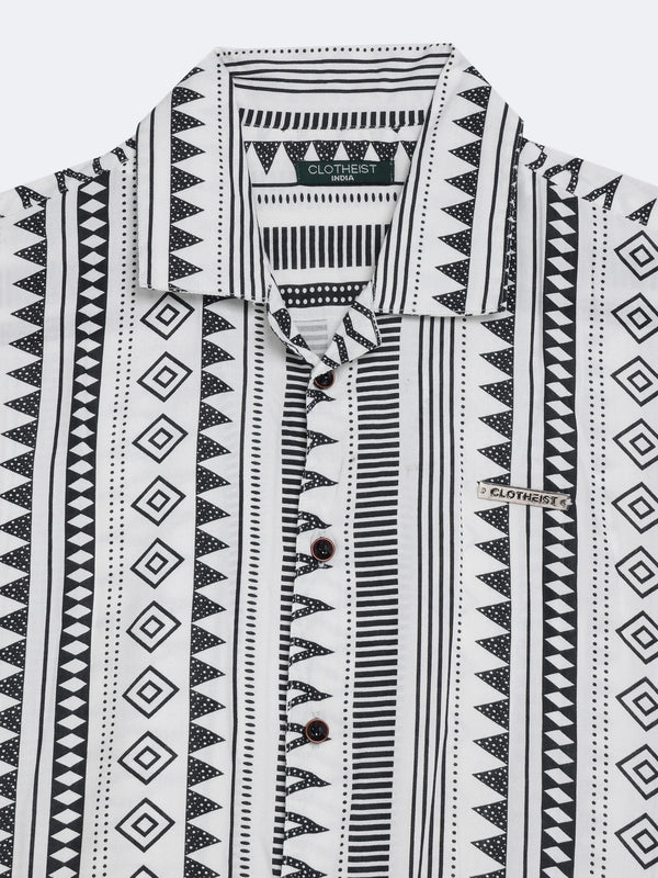Geo-Sharp Print Shirt
