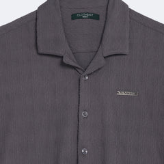 Gray Chevron Textured Shirt