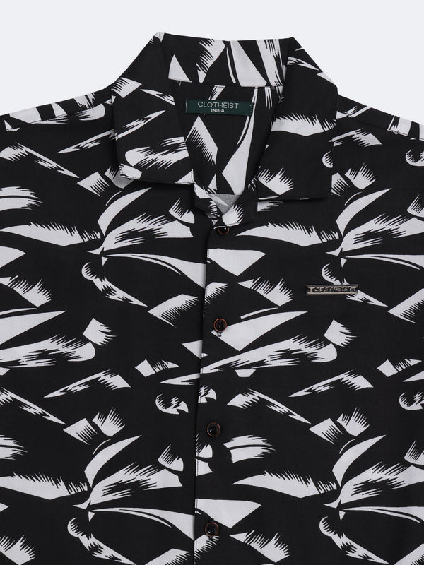 Black Abstract Print Shirt