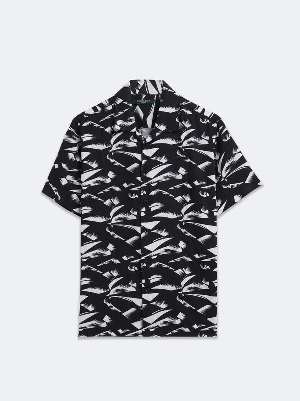 Black Abstract Print Shirt
