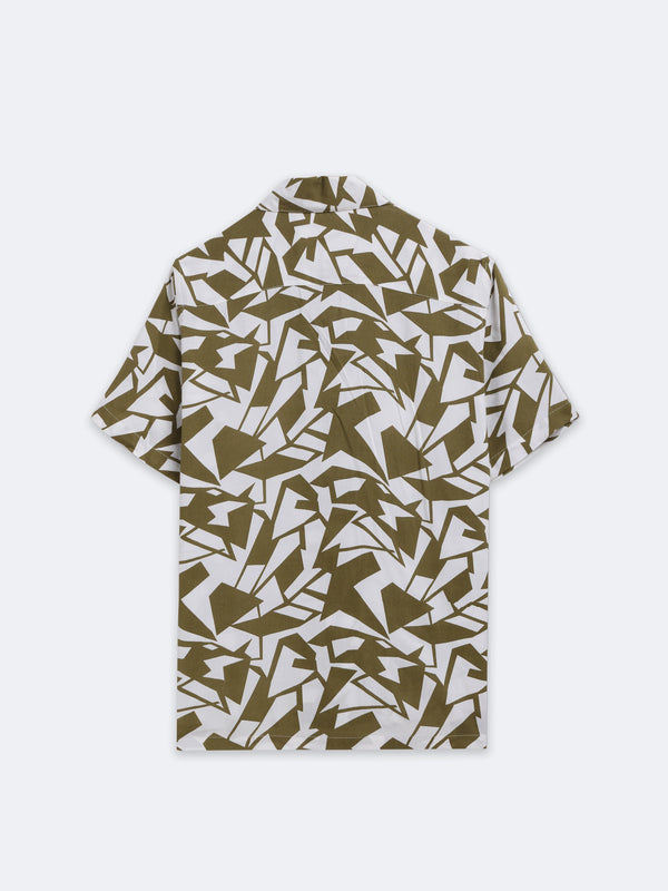 Olive Geo Print Shirt