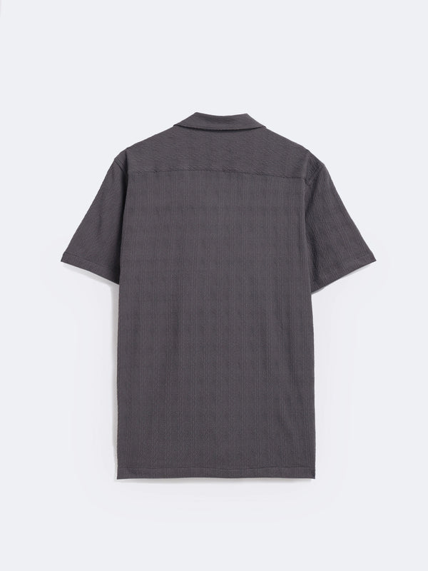 Gray Chevron Textured Shirt