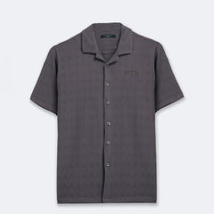 Gray Chevron Textured Shirt
