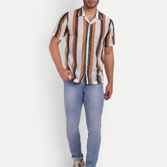 Mocha Mania Crochet Half Sleeve Shirt for men online - Clotheist