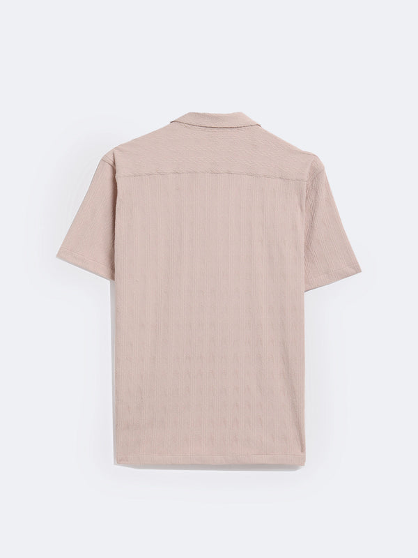 Ivory Chevron Textured Shirt