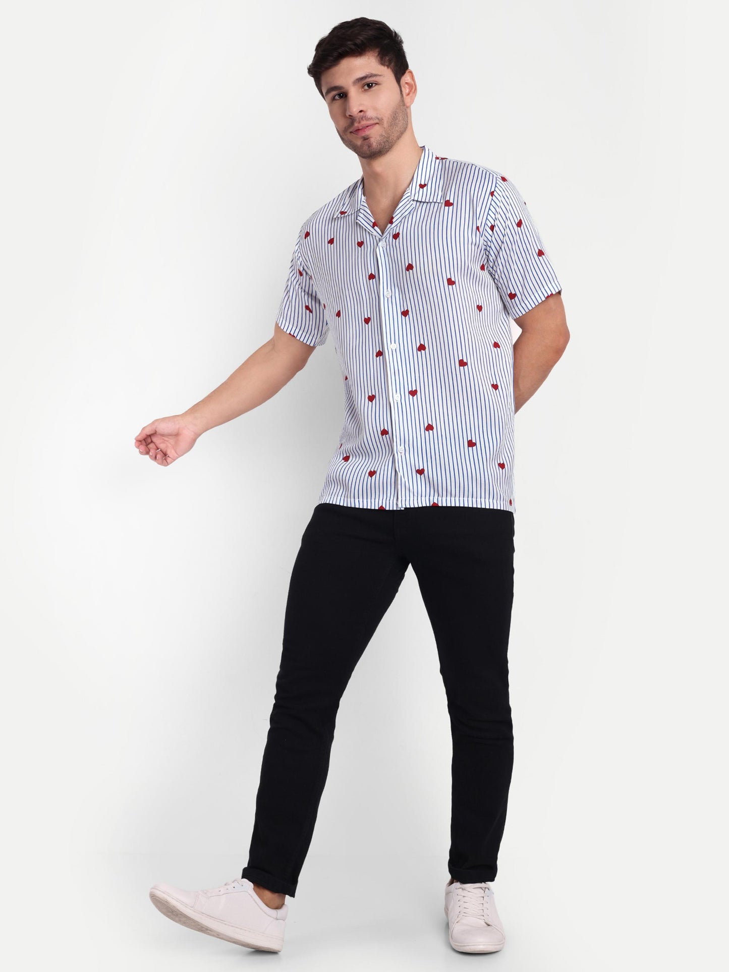 Lov’n Blue Lines Half Sleeve Shirt for men online -Clotheist
