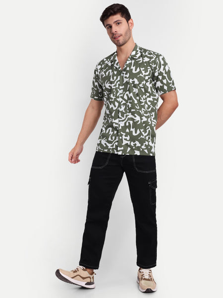 Army Green Half Sleeve Shirt for men online