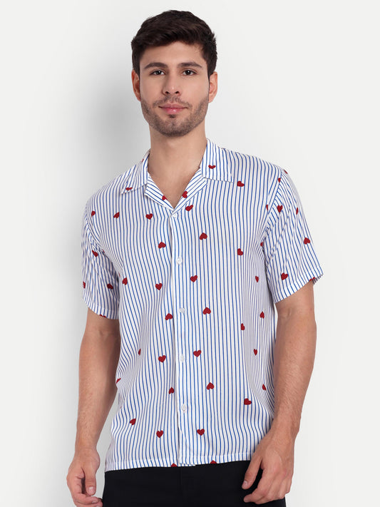 Lov’n Blue Lines Half Sleeve Shirt for men online -Clotheist
