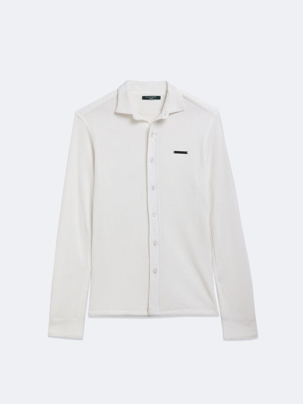 Pearl White Textured Shirt