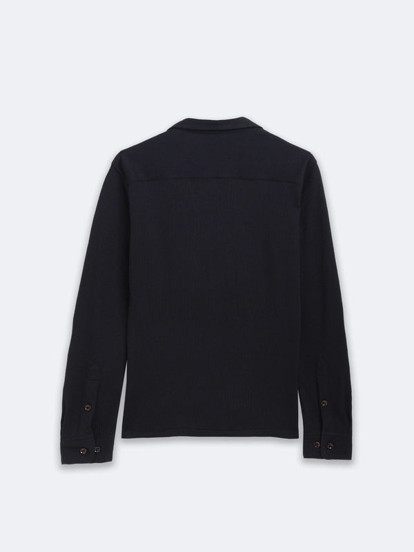 Black Waffleluxe Textured Shirt