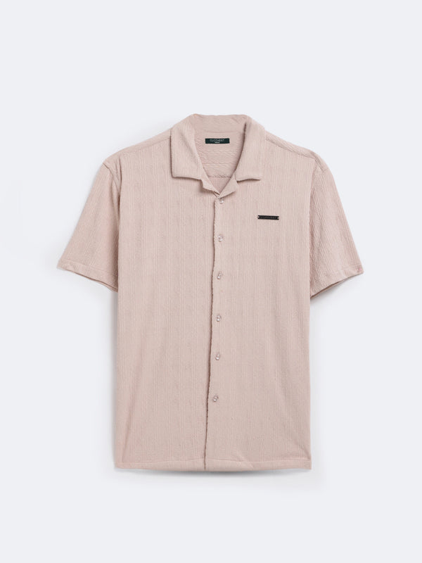 Ivory Chevron Textured Shirt