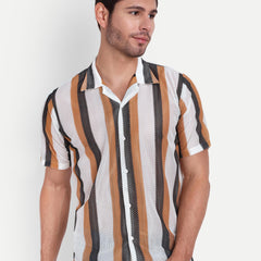 Mocha Mania Crochet Half Sleeve Shirt for men online - Clotheist