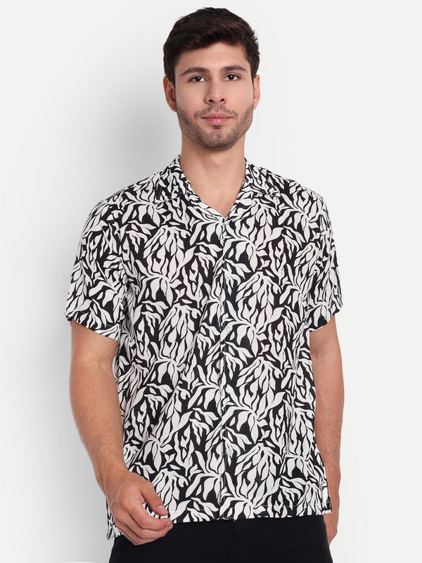 White Leaf Half Sleeve Shirt