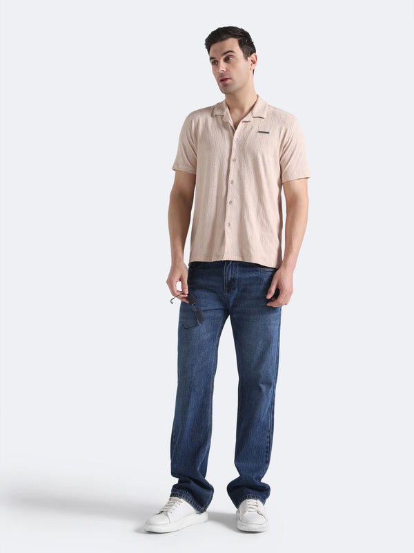 Ivory Chevron Textured Shirt