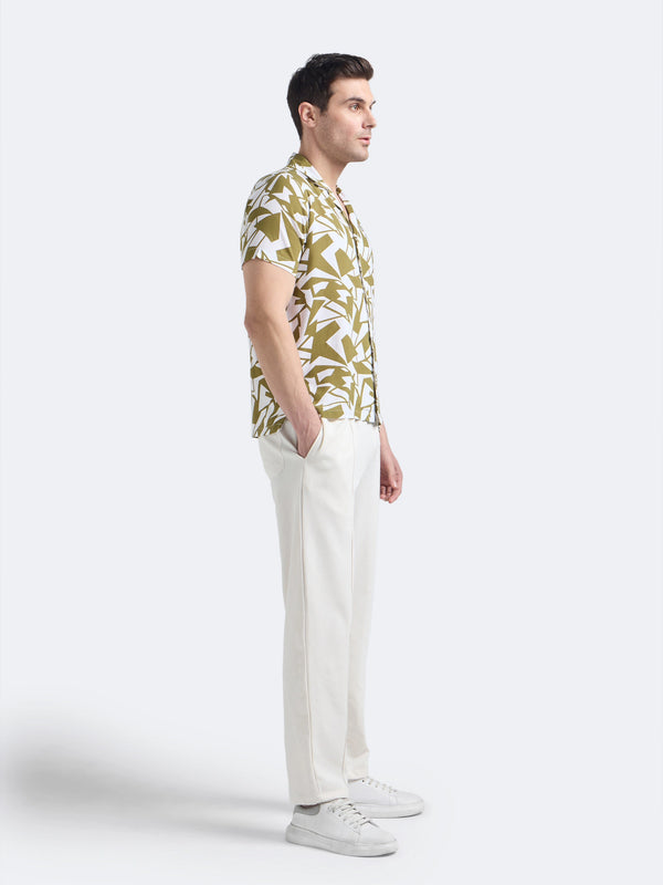 Olive Geo Print Shirt