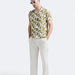 Olive Geo Print Shirt