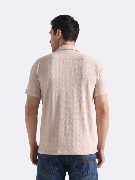 Ivory Chevron Textured Shirt