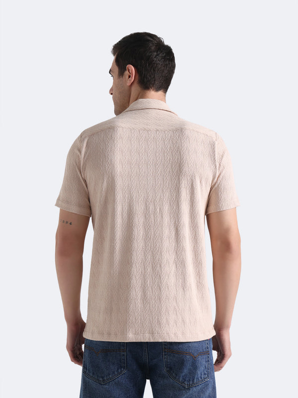 Ivory Chevron Textured Shirt