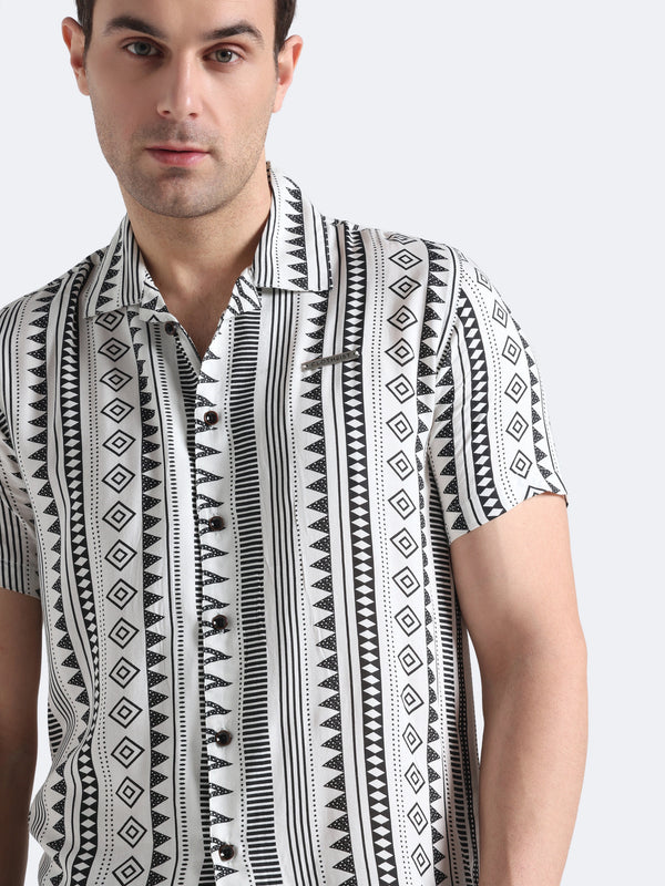 Geo-Sharp Print Shirt
