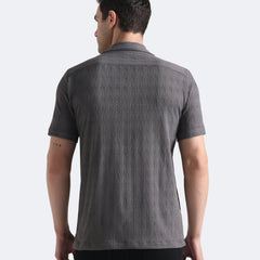 Gray Chevron Textured Shirt