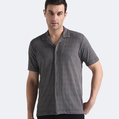 Gray Chevron Textured Shirt