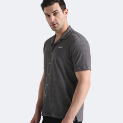 Gray Chevron Textured Shirt