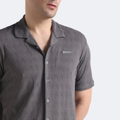 Gray Chevron Textured Shirt